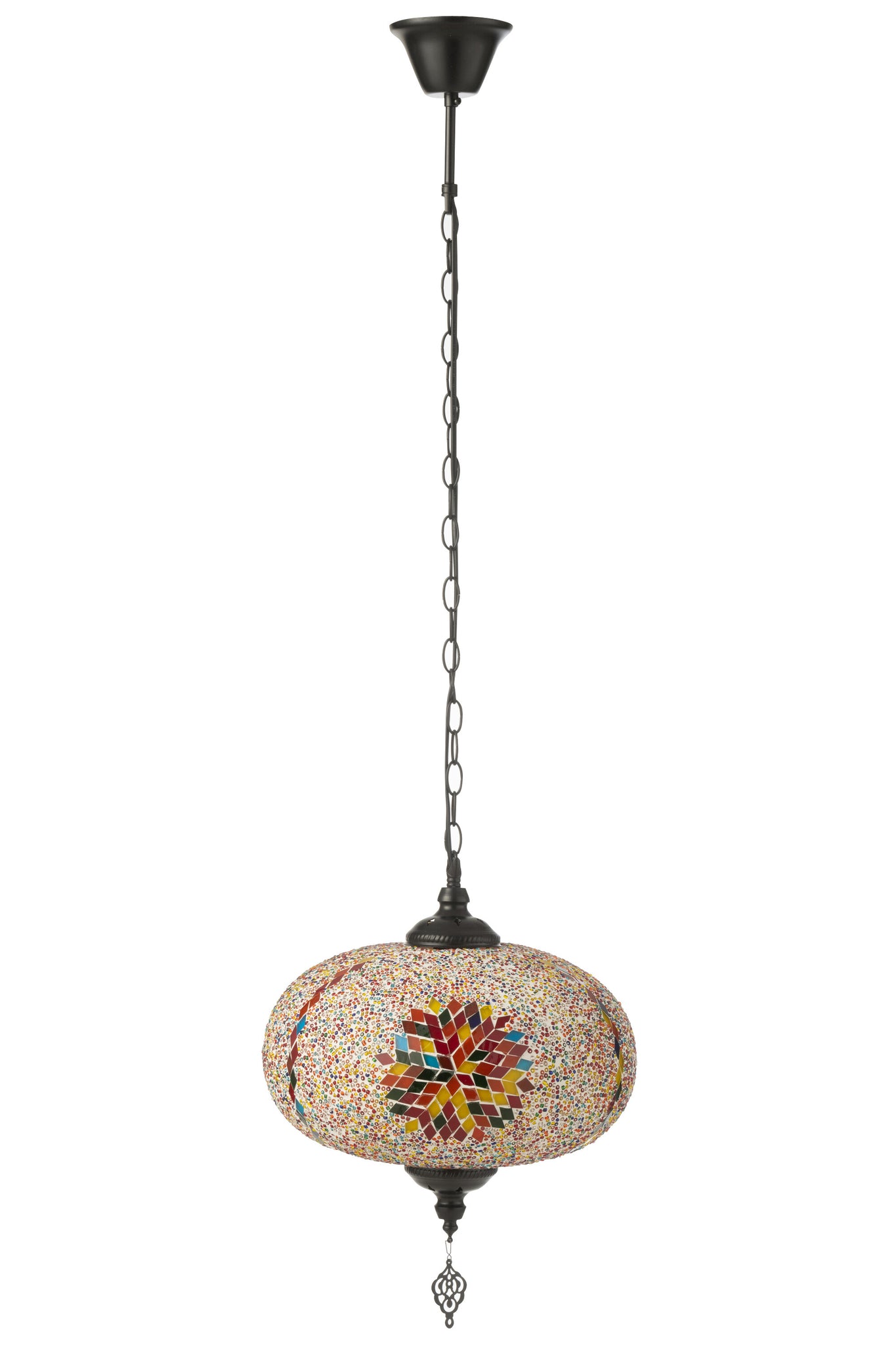 J-LINE HANGLAMP MOZAÏEK GLAS/METAAL ORANJE GROOT - Tuincentrum Lopik
