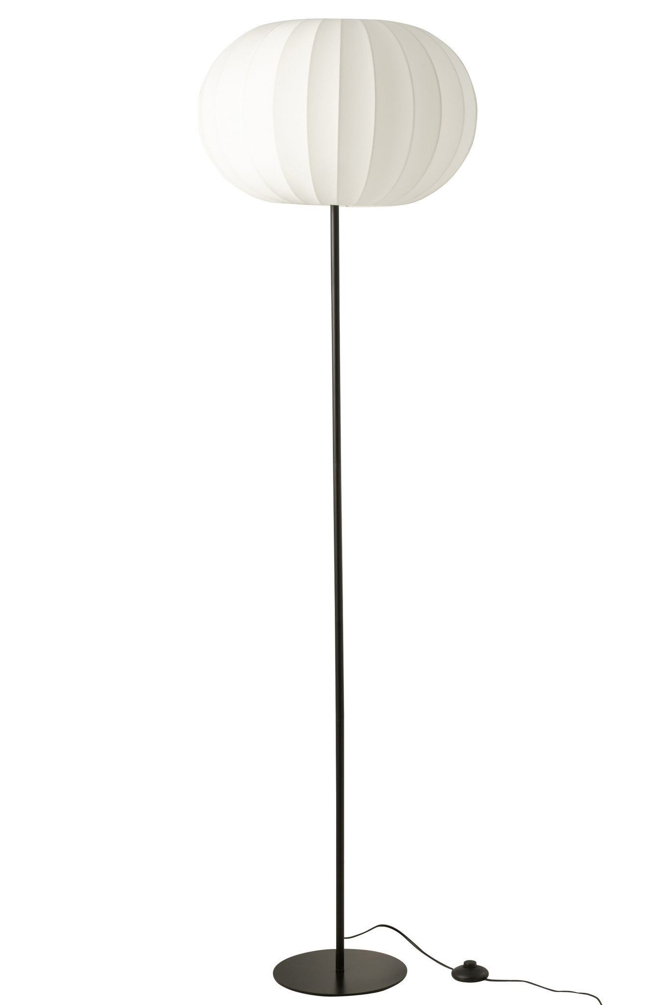 J-LINE VLOERLAMP LANTERN METAAL/TEXTIEL WIT GROOT - Tuincentrum Lopik