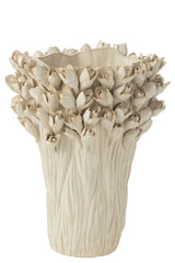 J-LINE VASE AMBROSIA CERAMIC WHITE LARGE - Tuincentrum Lopik