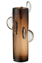 J-LINE VAAS STEGGY – GLAS BRUIN – LARGE - Tuincentrum Lopik