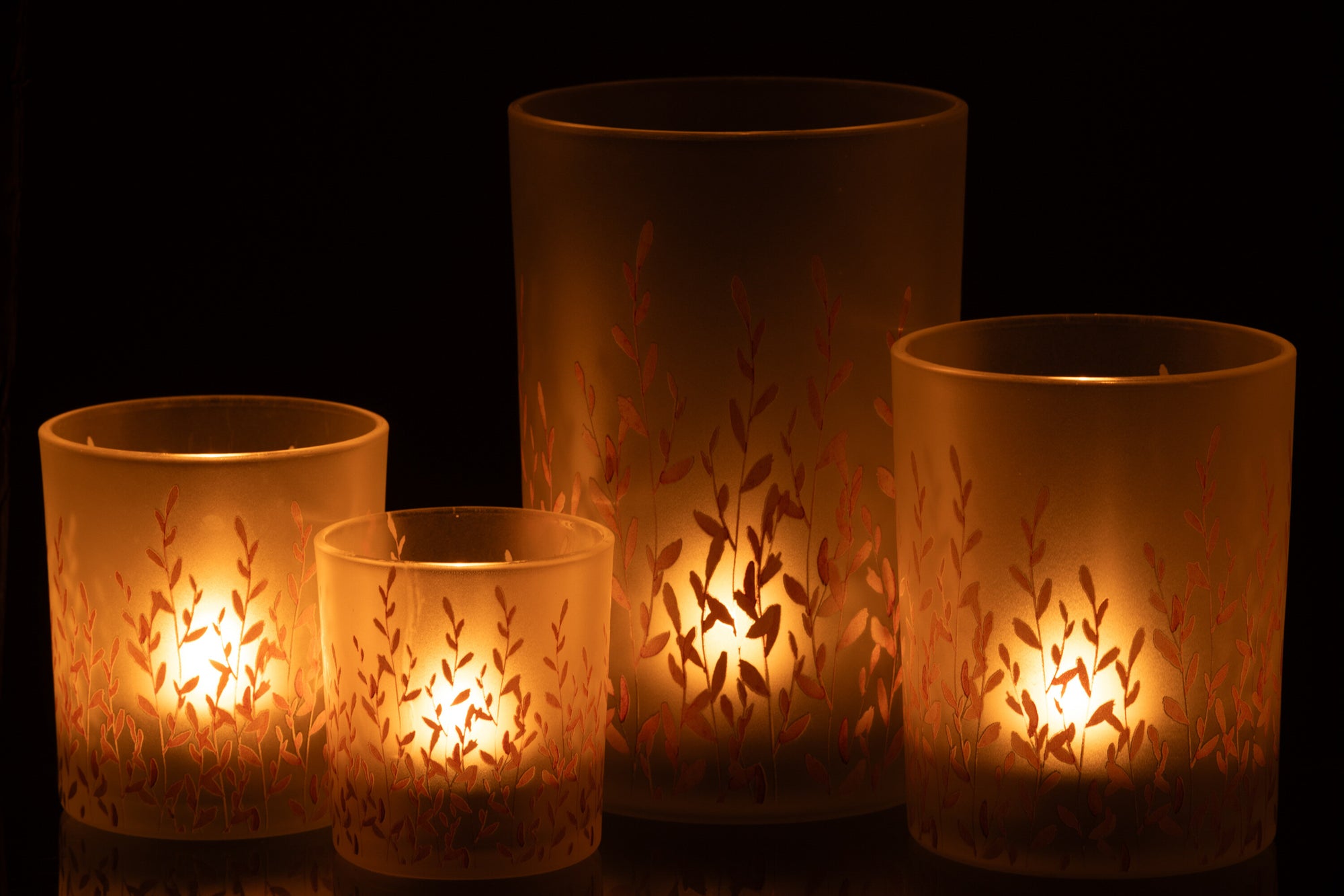 J-LINE WINDLICHT SALLY – GLAS ORANJE/TRANSPARANT LARGE - Tuincentrum Lopik