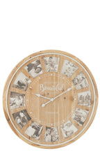 J-LINE WALL CLOCK PHOTO BEAUTIFUL MDF NATURAL - Tuincentrum Lopik