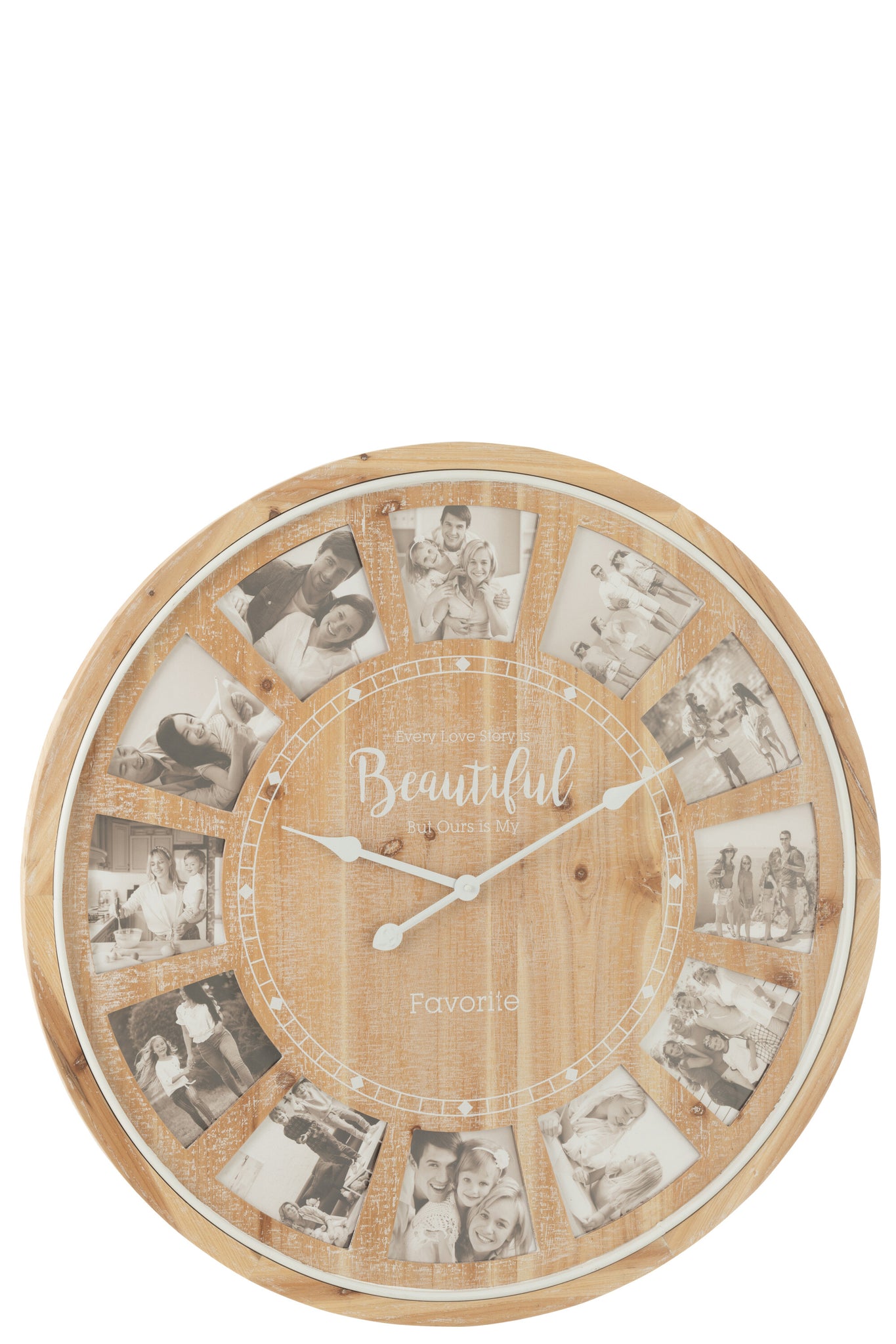 J-LINE WALL CLOCK PHOTO BEAUTIFUL MDF NATURAL - Tuincentrum Lopik