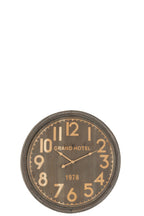 J-LINE WALL CLOCK GRAND HOTEL MDF DARK NATURAL SMALL - Tuincentrum Lopik