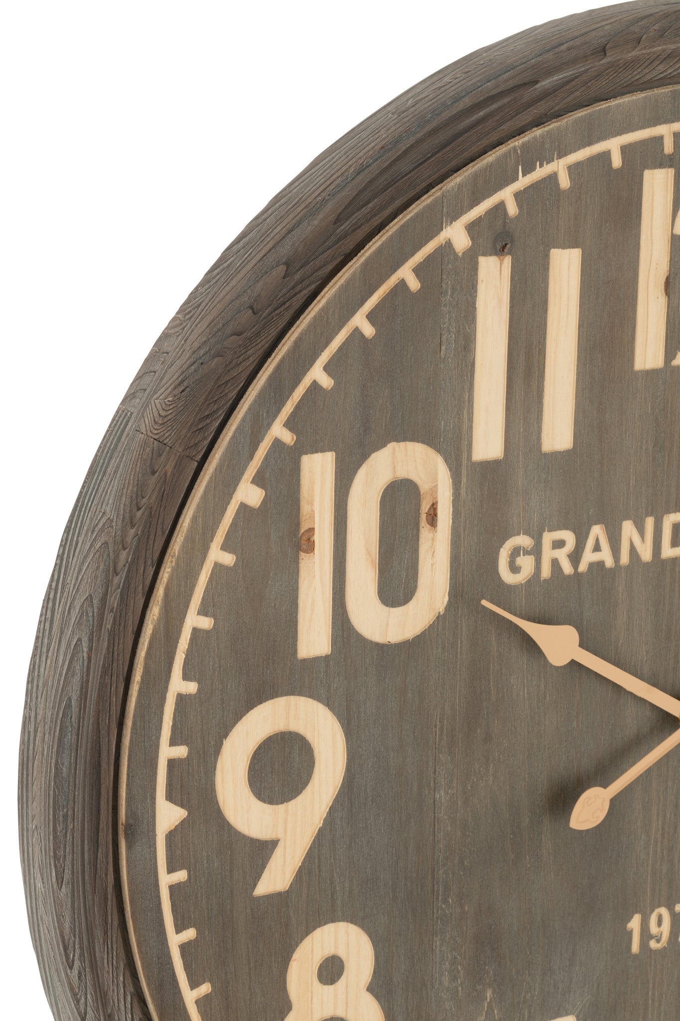 J-LINE WALL CLOCK GRAND HOTEL MDF DARK NATURAL LARGE - Tuincentrum Lopik