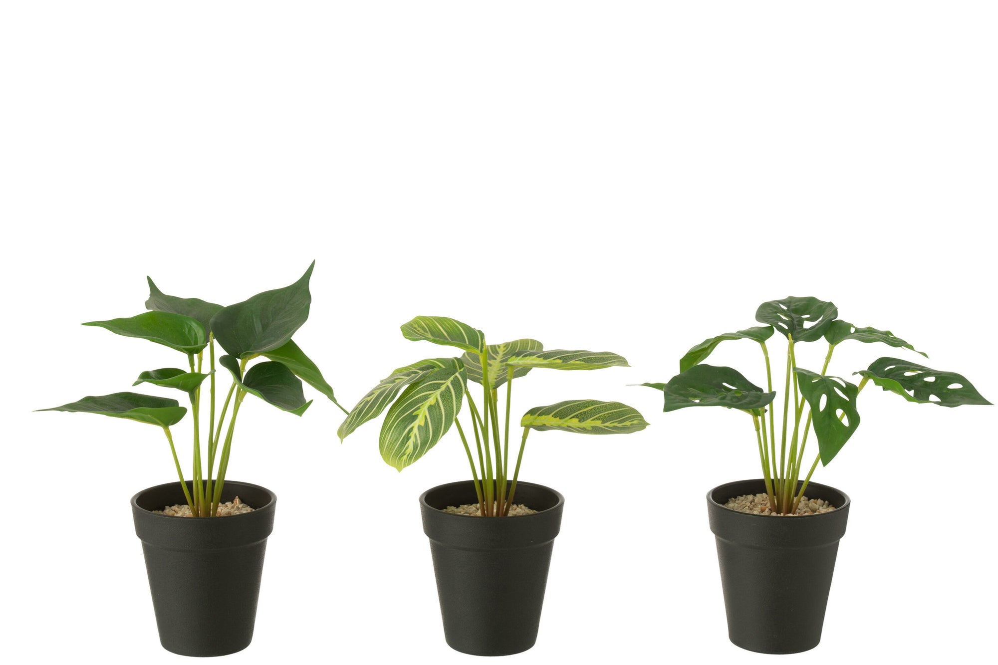 J-LINE KUNSTPLANTEN IN POT GROEN SET VAN 3 - Tuincentrum Lopik