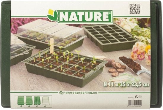 Kweekbakset - Kweekbakken - 23.5x35x10.5 cm Groen Transparant 4 stuks