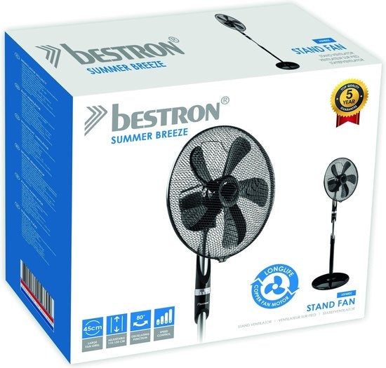  ASF40DZ DESIGN STATIEFVENTILATOR 40 CM ZWART 55 WATT