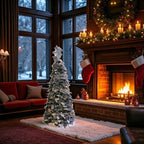 POP-UP KERSTBOOM 210 CM BESNEEUWD MET 300 WARM-WITTE LEDS