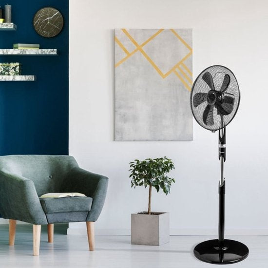  ASF40DZ DESIGN STATIEFVENTILATOR 40 CM ZWART 55 WATT