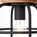 BRILLIANT GWEN HANGLAMP E27 MAX 3X40W ZWART/HOUT - Tuincentrum Lopik