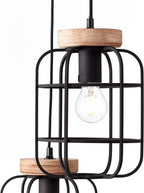 BRILLIANT GWEN HANGLAMP E27 MAX 3X40W ZWART/HOUT - Tuincentrum Lopik