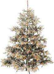 J-LINE KERSTBOOM 420 LED SNEEUWACHTIG KUNSTMATIG DONKERGROEN/LICHTGRIJS GROOT
