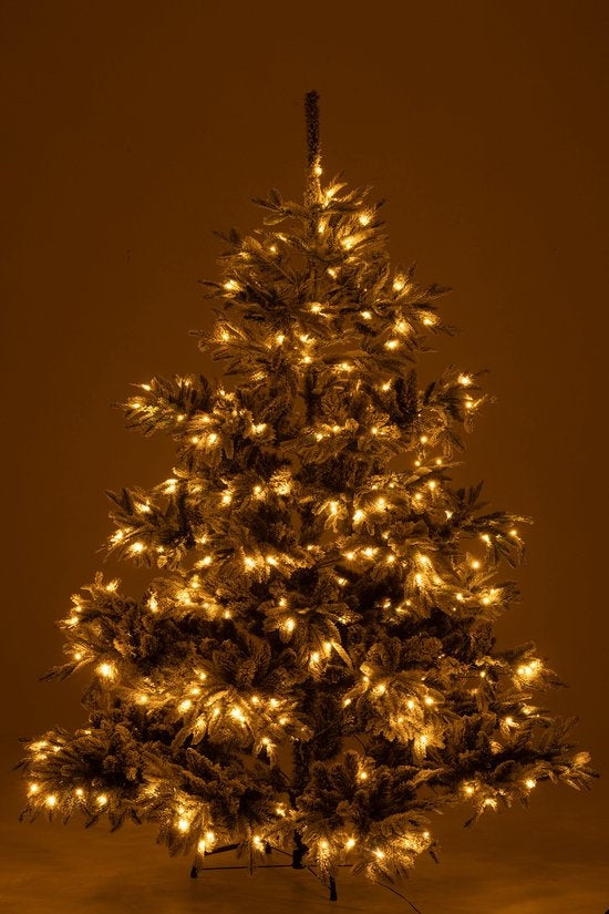 J-LINE KERSTBOOM 420 LED SNEEUWACHTIG KUNSTMATIG DONKERGROEN/LICHTGRIJS GROOT