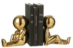Set Of 2 Bookend Marcel Stoneware Gold Colored - Tuincentrum Lopik