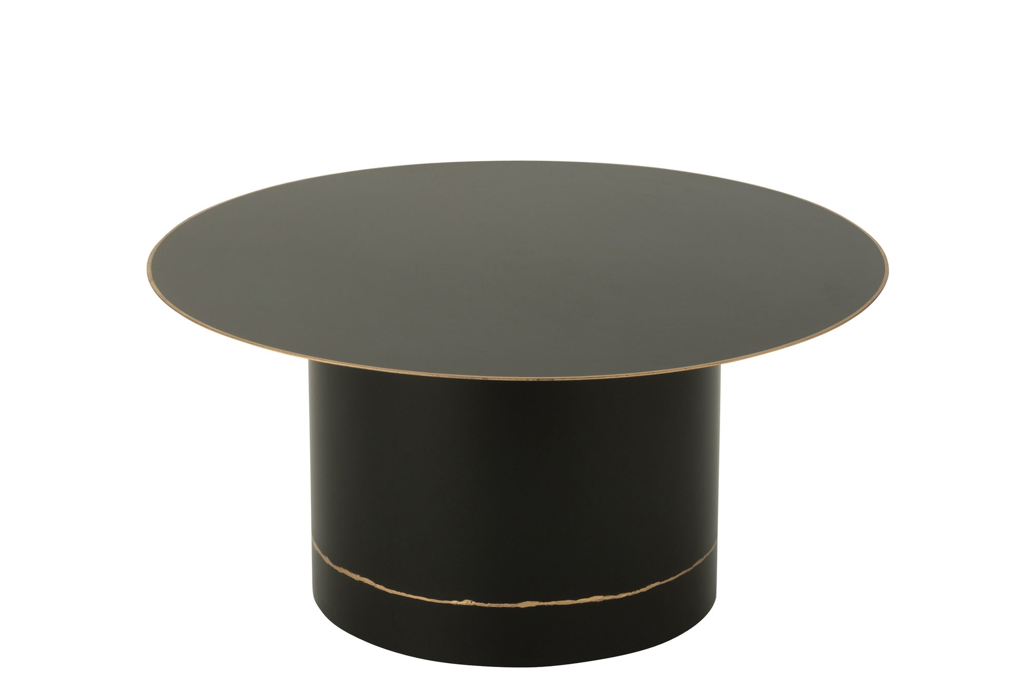 J-LINE SALONTAFEL CYLL ROND IJZER ZWART/GOUD LARGE 80 CM - Tuincentrum Lopik