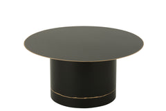 J-LINE SALONTAFEL CYLL ROND IJZER ZWART/GOUD LARGE 80 CM - Tuincentrum Lopik