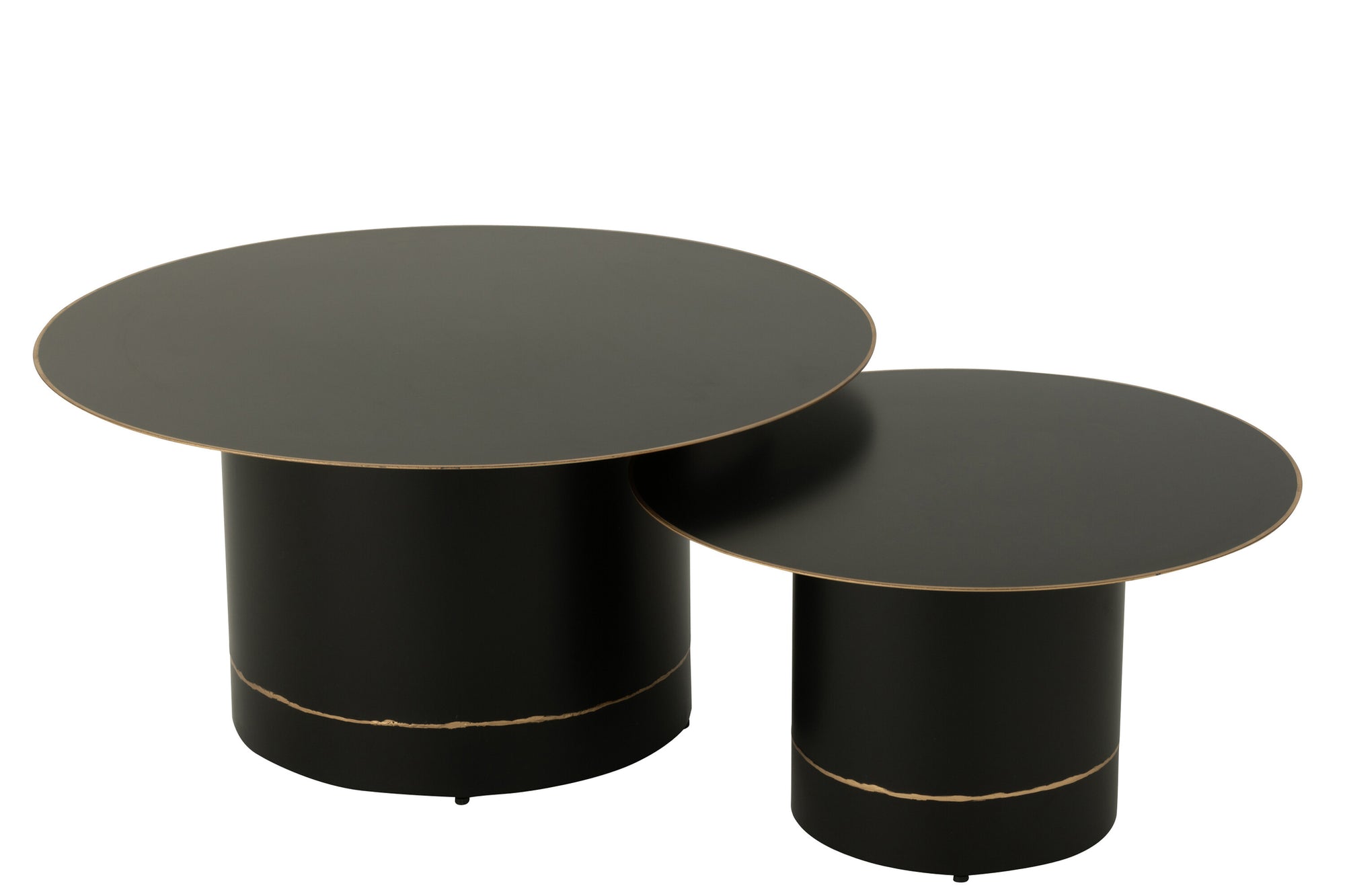 J-LINE SALONTAFEL CYLL ROND IJZER ZWART/GOUD LARGE 80 CM - Tuincentrum Lopik