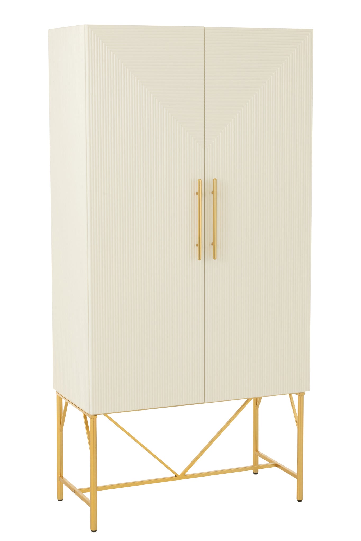 Chest Of Drawers Mdf/Metal White/Gold Colored - Tuincentrum Lopik