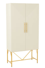 Chest Of Drawers Mdf/Metal White/Gold Colored - Tuincentrum Lopik