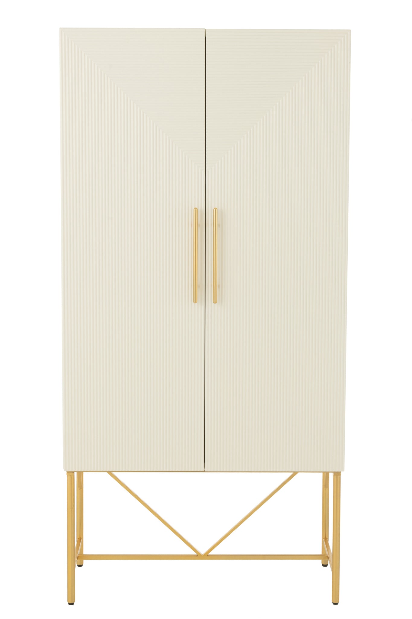 Chest Of Drawers Mdf/Metal White/Gold Colored - Tuincentrum Lopik
