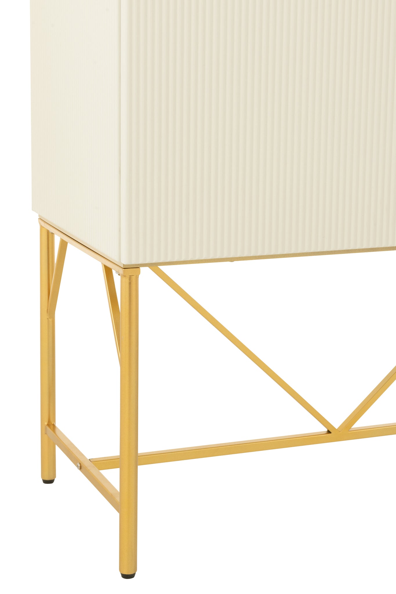 Chest Of Drawers Mdf/Metal White/Gold Colored - Tuincentrum Lopik