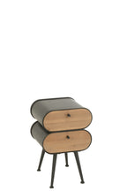 J-LINE KASTJE HOUT EN METAAL GRENENHOUT ZWART/LICHTBEIGE - Tuincentrum Lopik
