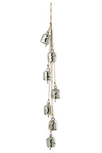 J-LINE DECORATIEVE HANGER 7 BELLEN IJZER/SPIEGEL ZILVER 45,5 CM