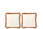 Kussen Vos Polyester Bruin/Cognac Klein Assortiment Van 2 - Tuincentrum Lopik