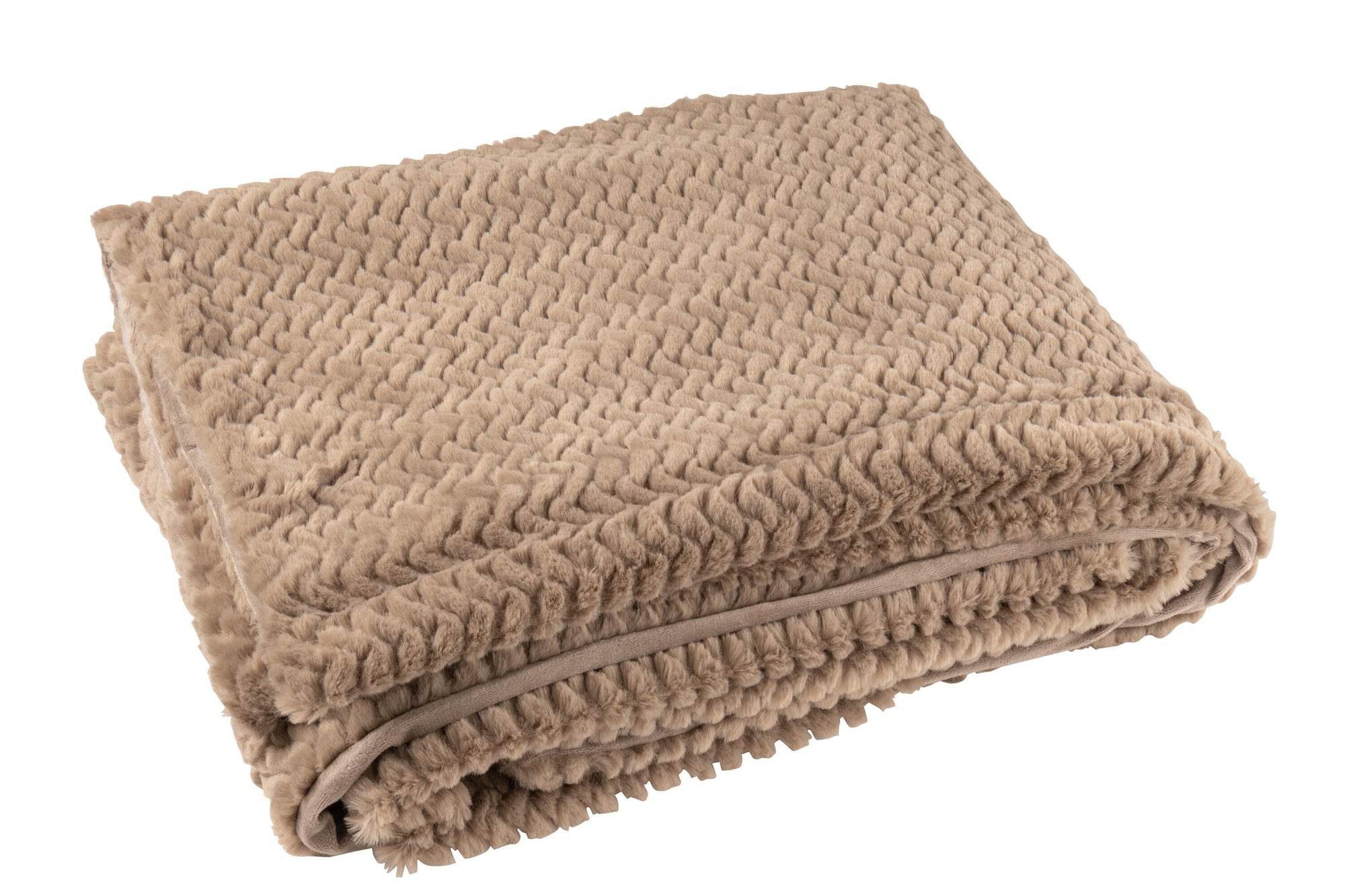 J-LINE DEKENTJE POLYESTER TAUPE - Tuincentrum Lopik