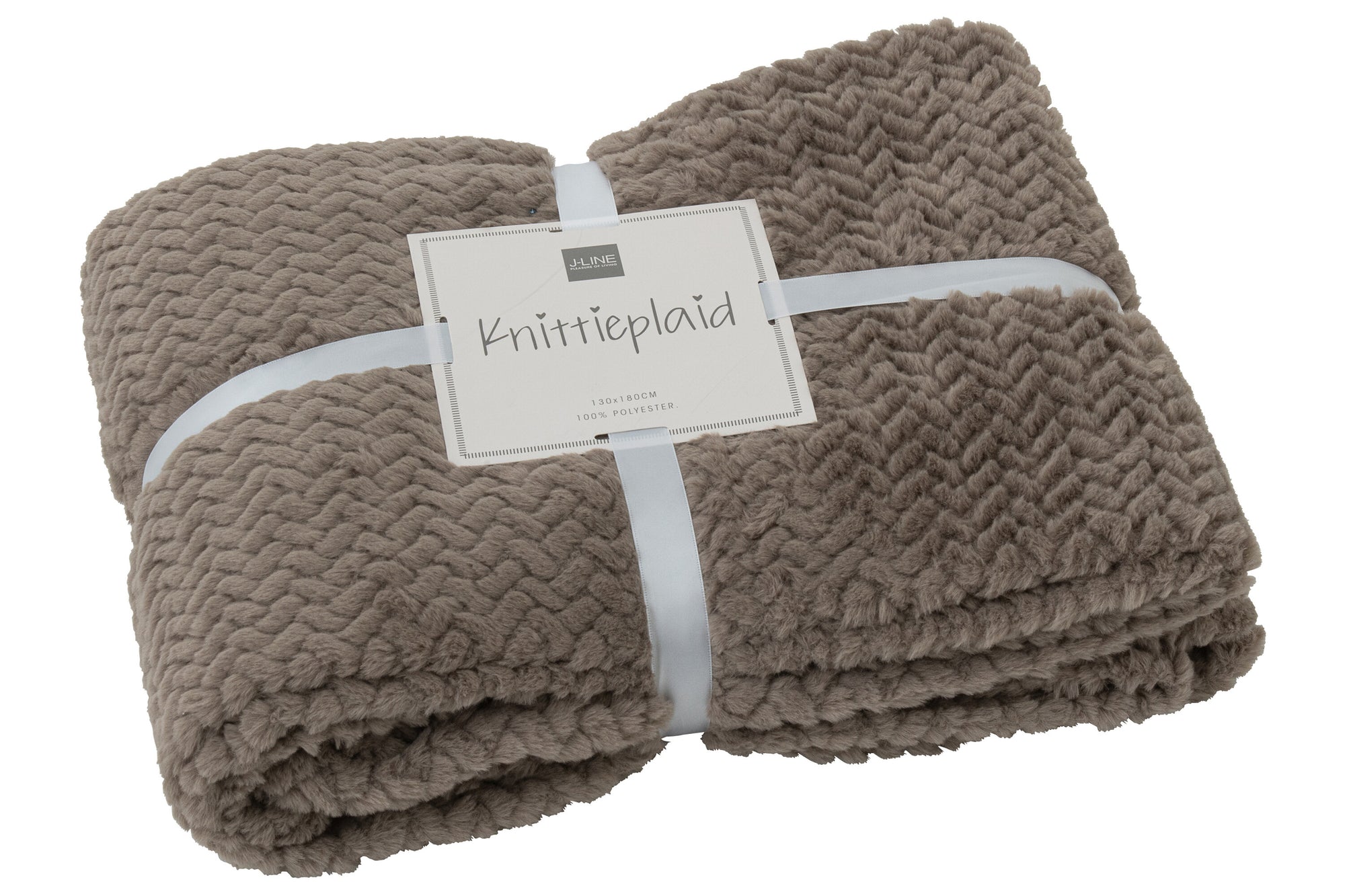 J-LINE DEKENTJE POLYESTER TAUPE - Tuincentrum Lopik