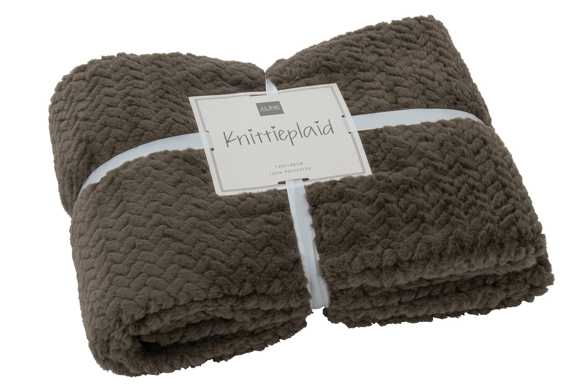 J-LINE DEKENTJE VAN POLYESTER DONKERBRUIN - Tuincentrum Lopik