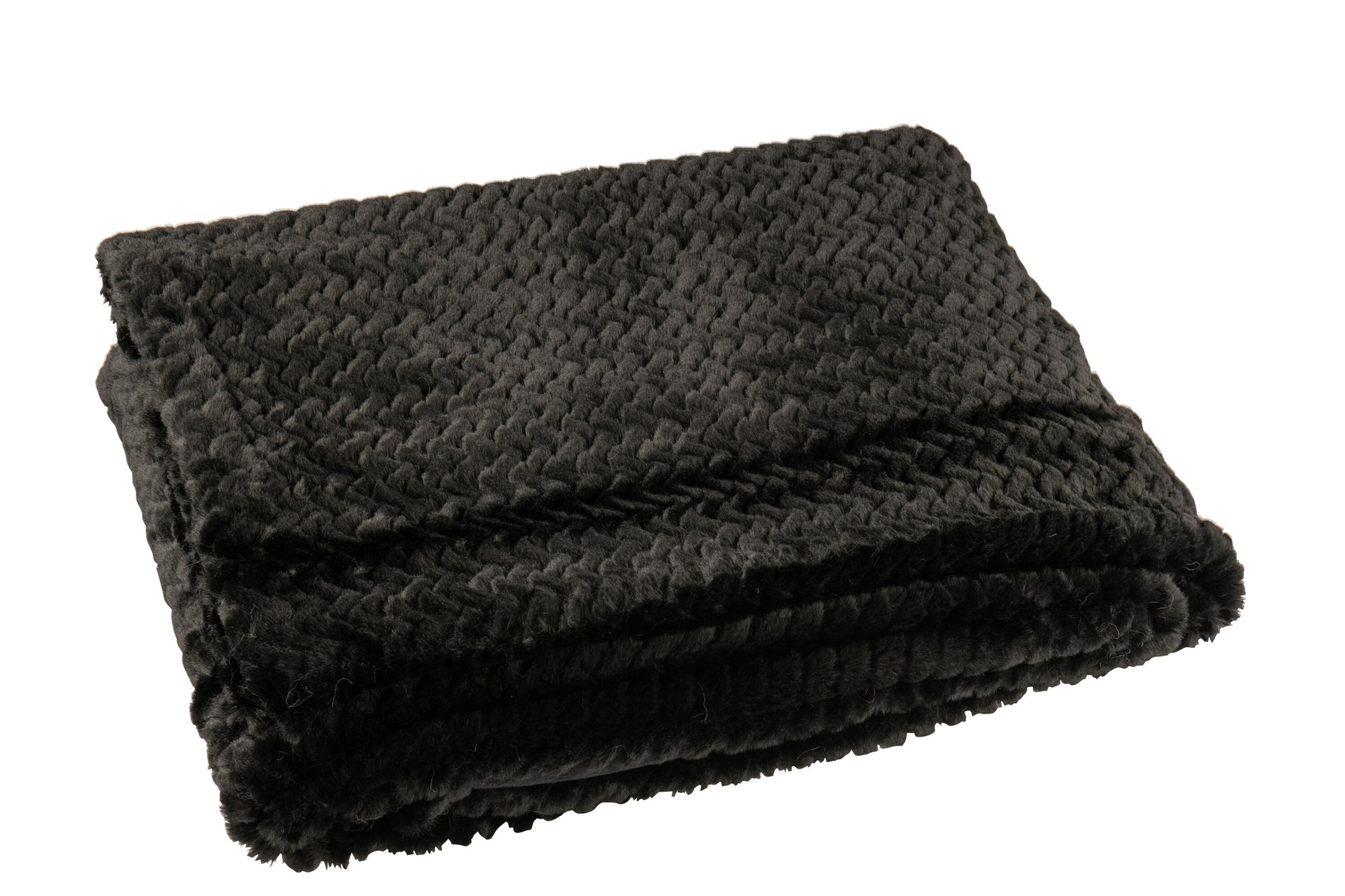 J-LINE DEKENTJE POLYESTER ZWART - Tuincentrum Lopik
