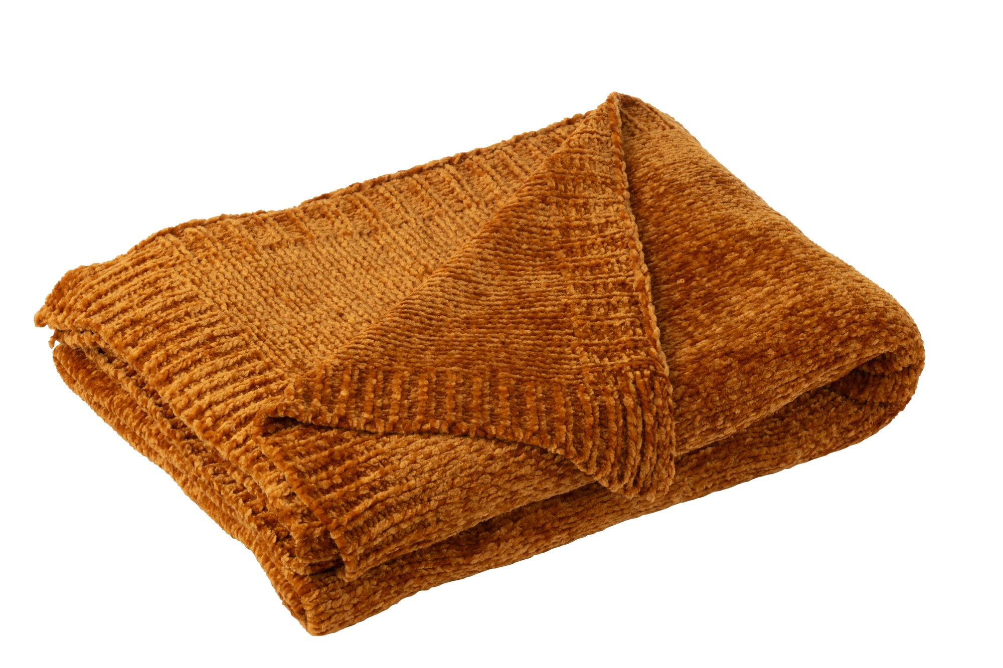 J-LINE DEKEN CHENILLE POLYESTER ROESTBRUIN - Tuincentrum Lopik