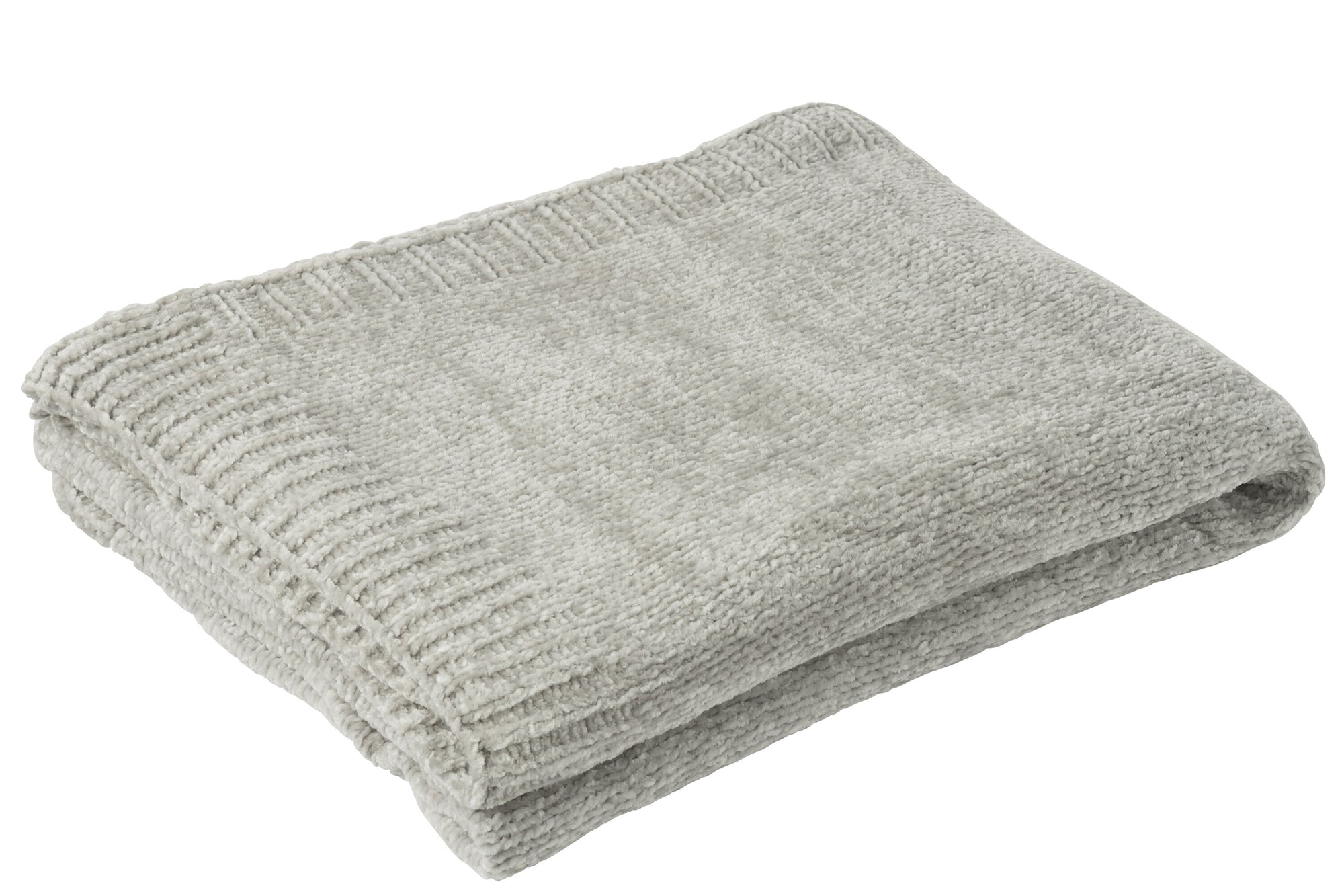 J-LINE DEKEN CHENILLE POLYESTER GRIJS - Tuincentrum Lopik