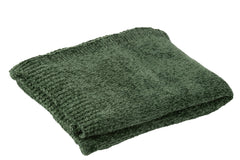 J-LINE DEKEN CHENILLE POLYESTER DONKERGROEN