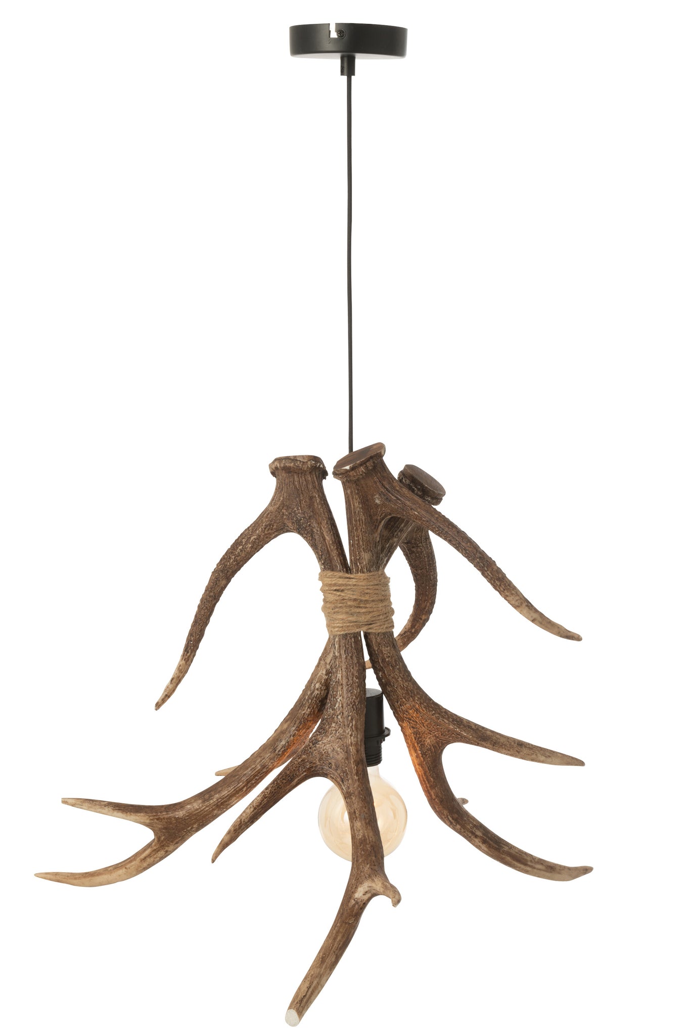 J-LINE PLAFONDLAMP GEWEIEN POLYRESIN BRUIN GROOT - Tuincentrum Lopik