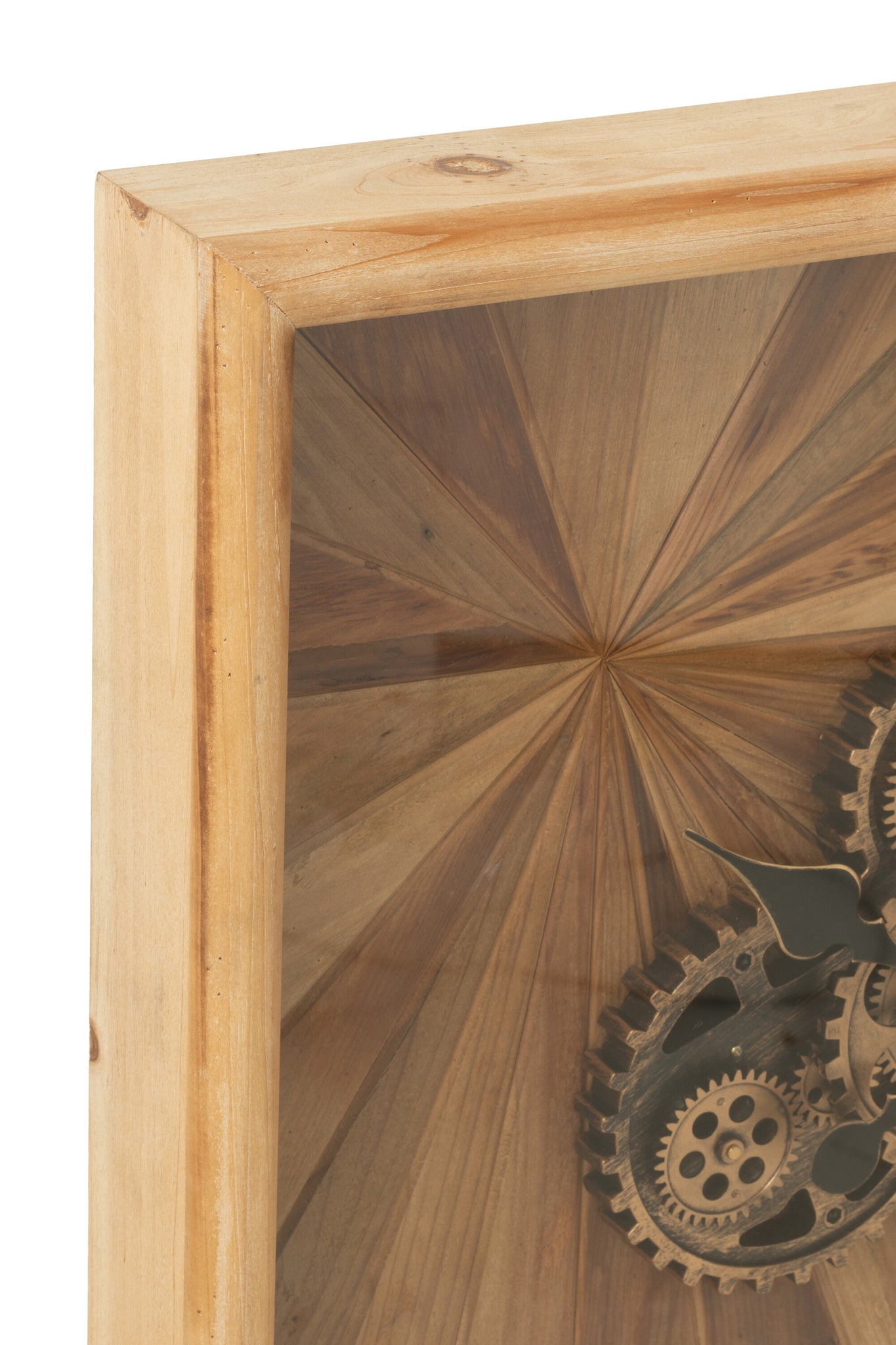 J-LINE WANDKLOK VIERKANT MDF NATUREL SMALL - Tuincentrum Lopik