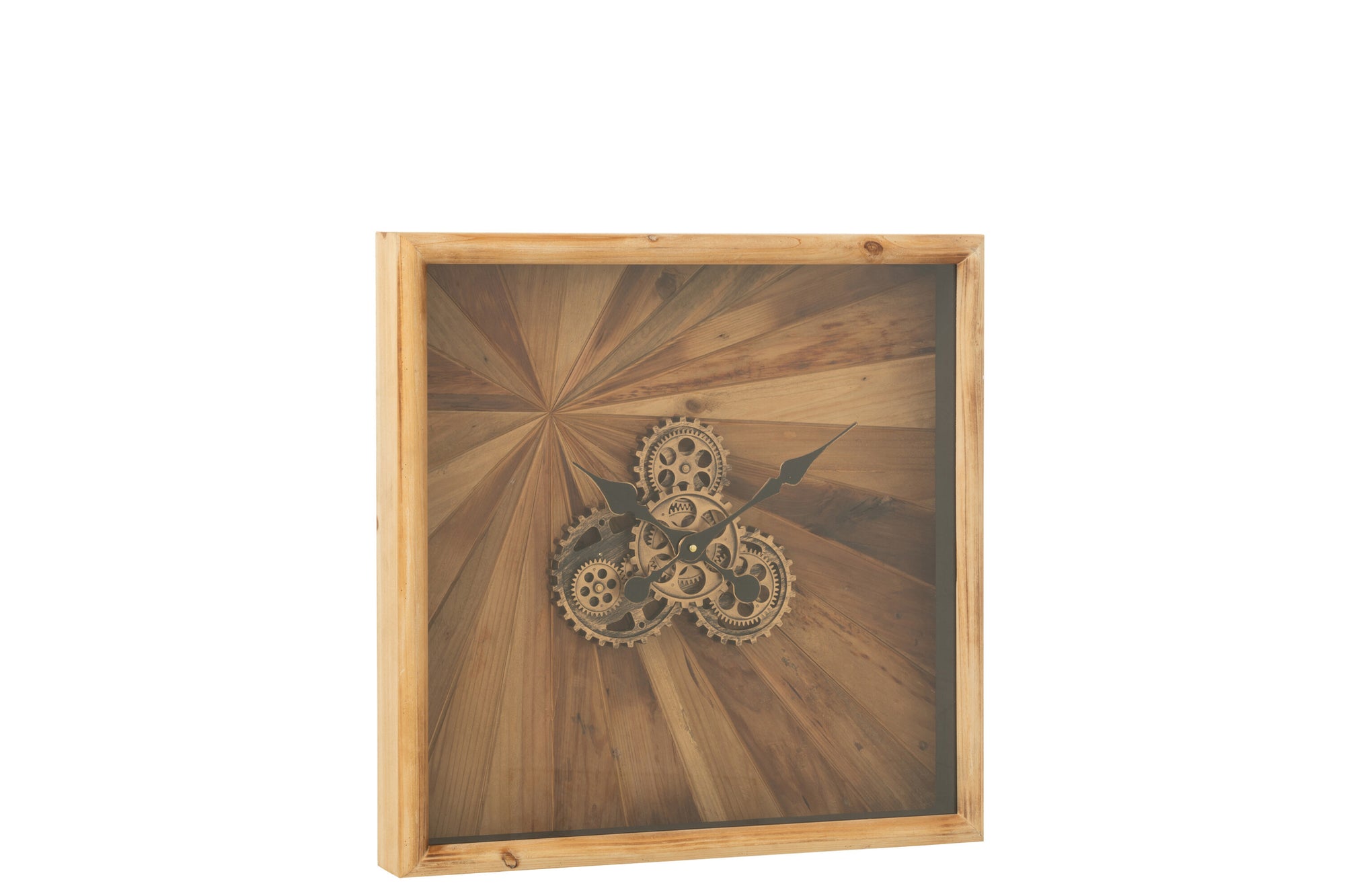 J-LINE WANDKLOK VIERKANT MDF NATUREL SMALL - Tuincentrum Lopik