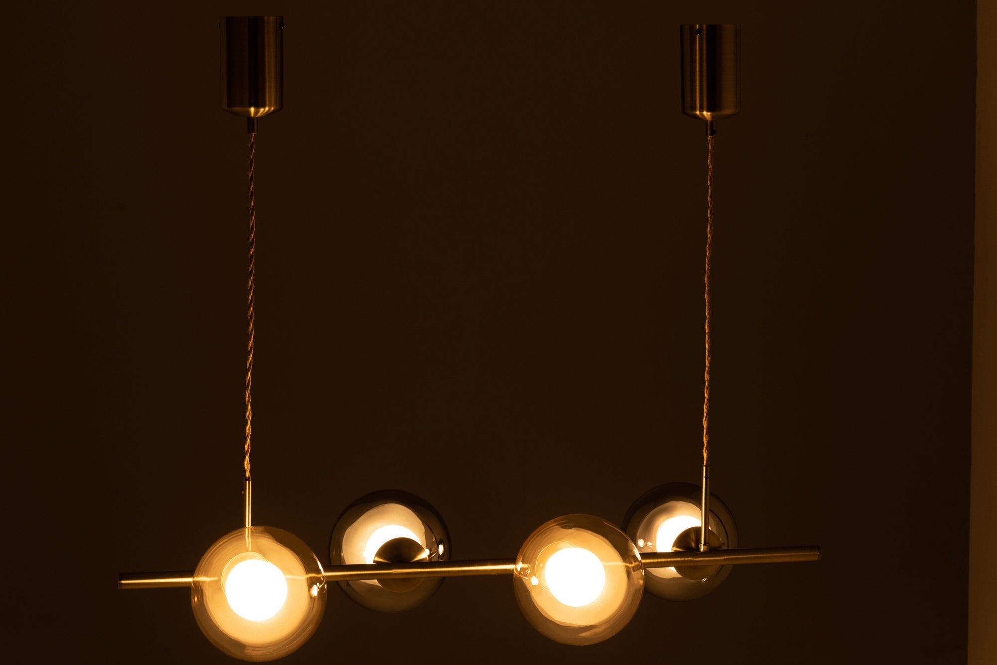 J-LINE HANGLAMP YUKS 4 LAMPS STEEL GOLD - Tuincentrum Lopik