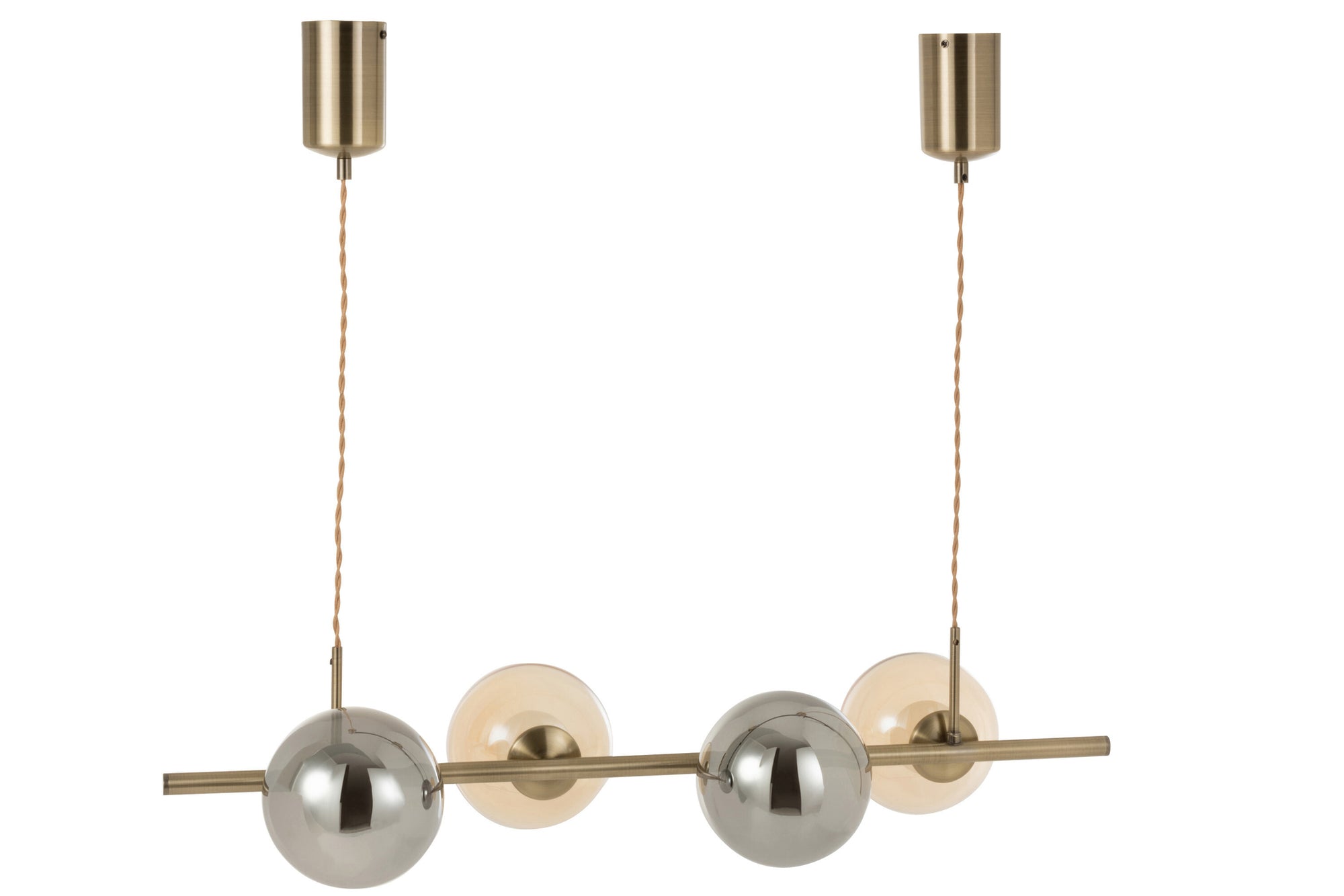 J-LINE HANGLAMP YUKS 4 LAMPS STEEL GOLD - Tuincentrum Lopik