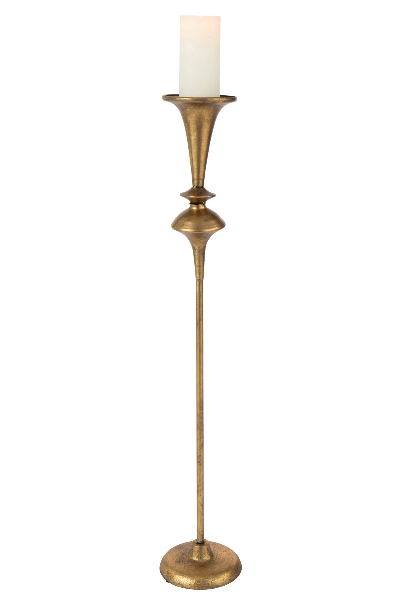 Candle Holder Iron Gold Colored Large - Tuincentrum Lopik