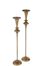 Candle Holder Iron Gold Colored Large - Tuincentrum Lopik