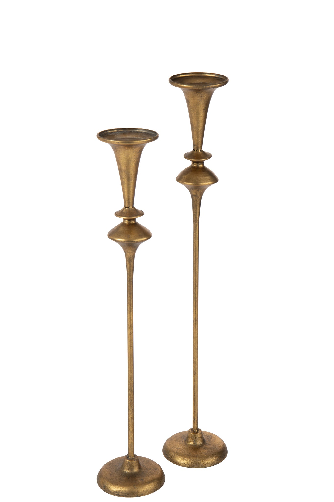 Candle Holder Iron Gold Colored Large - Tuincentrum Lopik