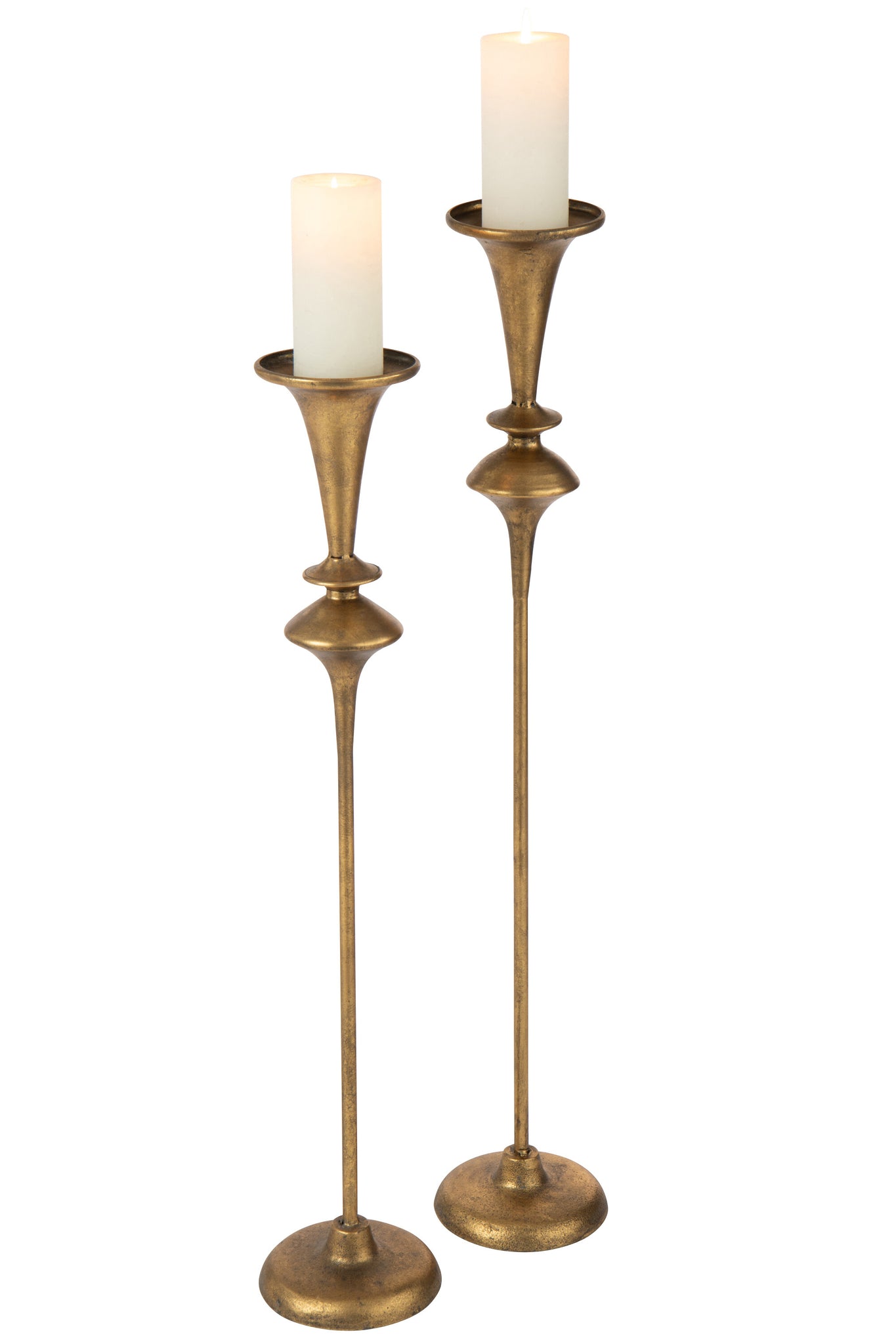 Candle Holder Iron Gold Colored Large - Tuincentrum Lopik