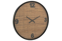 J-LINE WALL CLOCK MDF BROWN/BLACK LARGE - Tuincentrum Lopik
