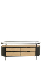 J-LINE DRESSOIR IVY IJZER NATUREL/ZWART - Tuincentrum Lopik