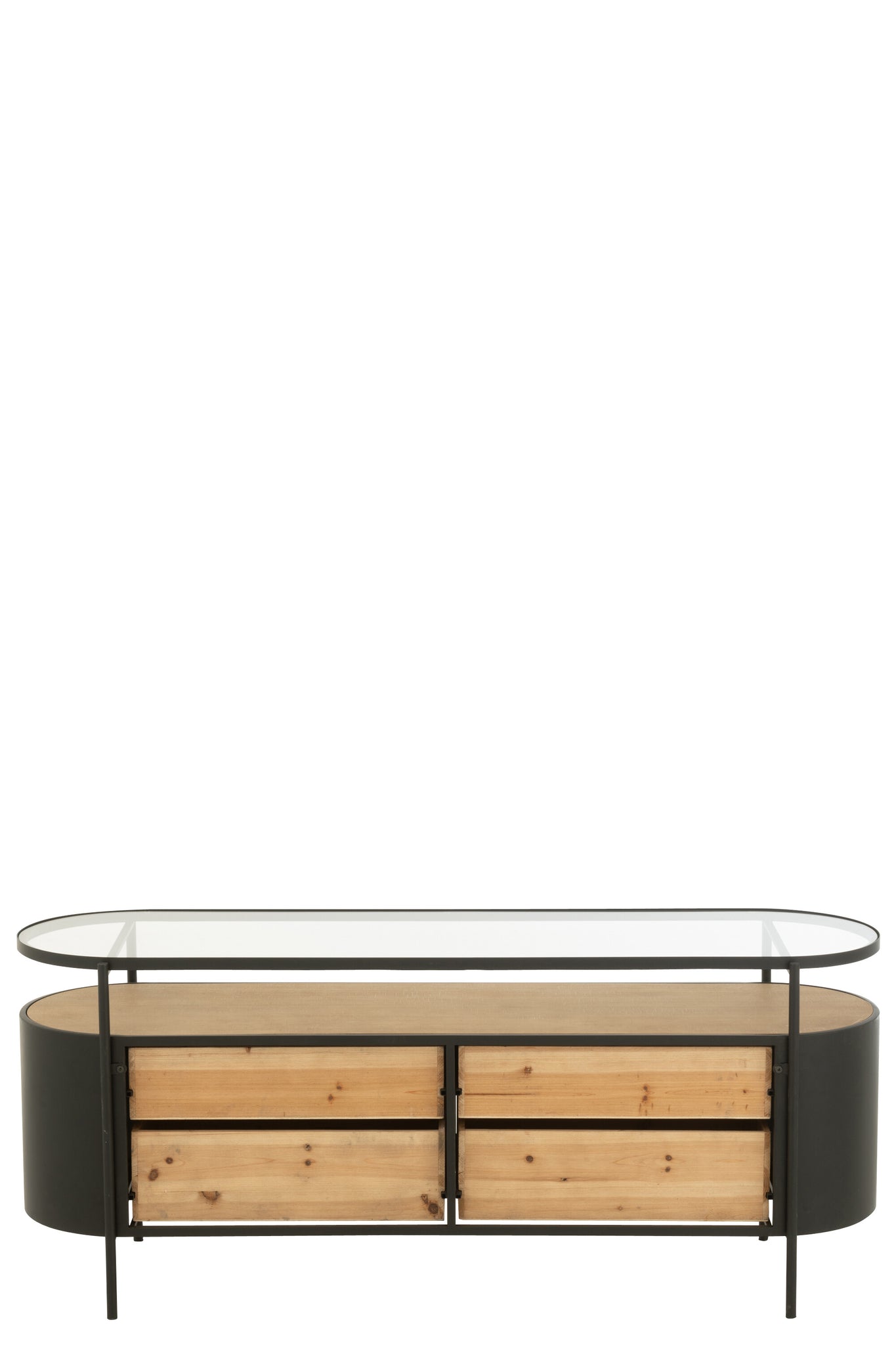 J-LINE DRESSOIR IVY IJZER NATUREL/ZWART - Tuincentrum Lopik