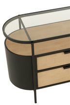 J-LINE DRESSOIR IVY IJZER NATUREL/ZWART - Tuincentrum Lopik