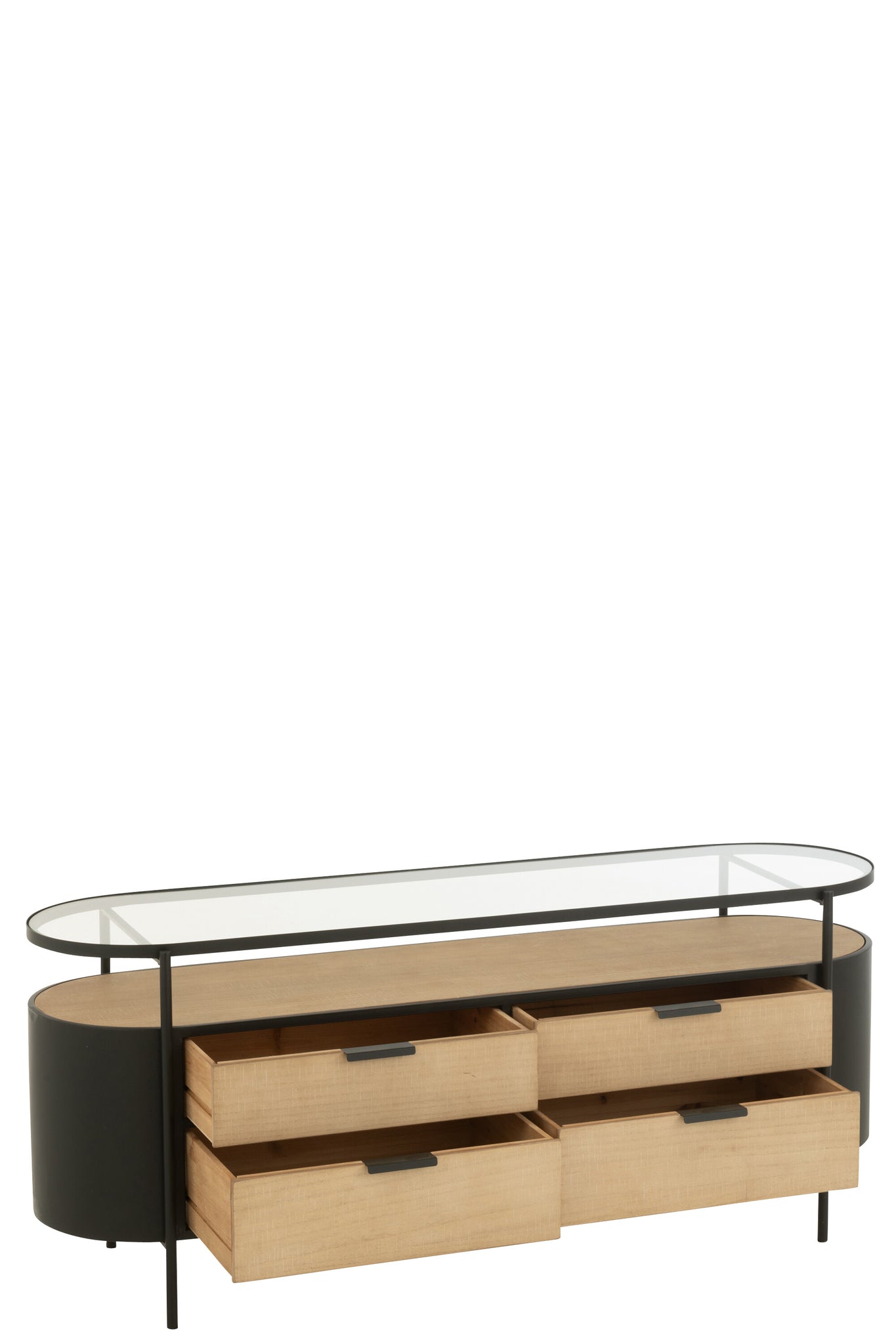 J-LINE DRESSOIR IVY IJZER NATUREL/ZWART - Tuincentrum Lopik